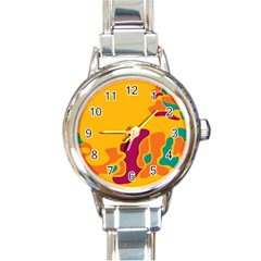 Colorful Creativity Round Italian Charm Watch by Valentinaart