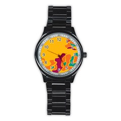 Colorful Creativity Stainless Steel Round Watch by Valentinaart