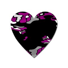 Magenta Creativity  Heart Magnet by Valentinaart