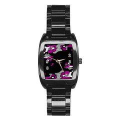 Magenta Creativity  Stainless Steel Barrel Watch