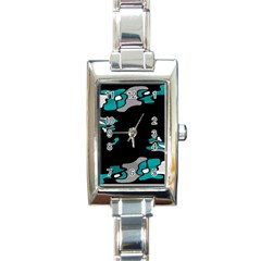 Cyan Creativity Rectangle Italian Charm Watch by Valentinaart