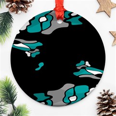 Cyan Creativity Ornament (round)  by Valentinaart