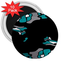 Cyan Creativity 3  Magnets (10 Pack)  by Valentinaart