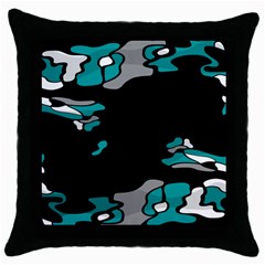 Cyan Creativity Throw Pillow Case (black)