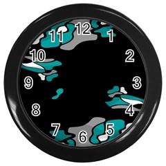 Cyan Creativity Wall Clocks (black) by Valentinaart