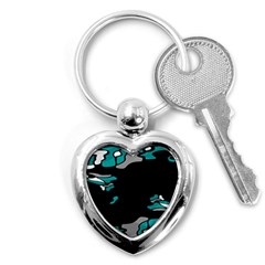 Cyan Creativity Key Chains (heart)  by Valentinaart