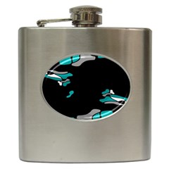 Cyan Creativity Hip Flask (6 Oz) by Valentinaart