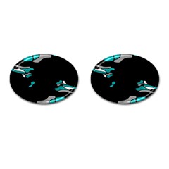 Cyan Creativity Cufflinks (oval)