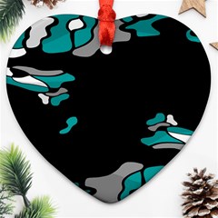 Cyan Creativity Heart Ornament (2 Sides)