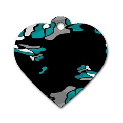 Cyan Creativity Dog Tag Heart (one Side)