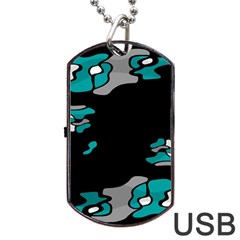 Cyan Creativity Dog Tag Usb Flash (one Side)