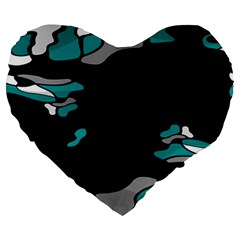 Cyan Creativity Large 19  Premium Heart Shape Cushions