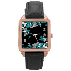 Cyan Creativity Rose Gold Leather Watch 