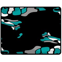 Cyan Creativity Double Sided Fleece Blanket (medium)  by Valentinaart