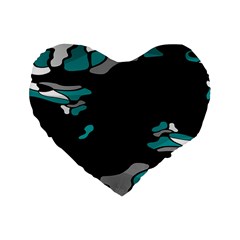 Cyan Creativity Standard 16  Premium Flano Heart Shape Cushions