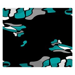 Cyan Creativity Double Sided Flano Blanket (small)  by Valentinaart