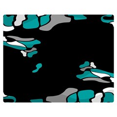 Cyan Creativity Double Sided Flano Blanket (medium)  by Valentinaart