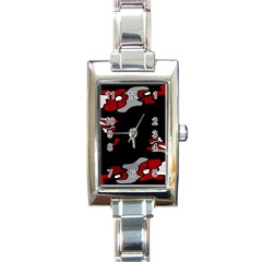 Red Creativity Rectangle Italian Charm Watch by Valentinaart