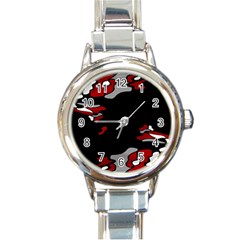 Red Creativity Round Italian Charm Watch by Valentinaart