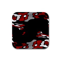 Red Creativity Rubber Square Coaster (4 Pack) 