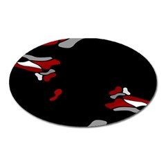 Red Creativity Oval Magnet by Valentinaart