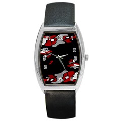 Red Creativity Barrel Style Metal Watch by Valentinaart