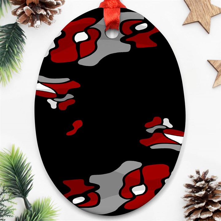 Red creativity Oval Ornament (Two Sides)