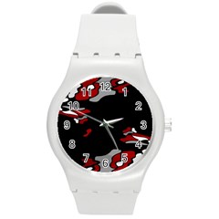 Red Creativity Round Plastic Sport Watch (m)