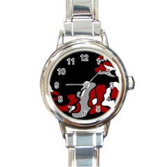 Red Creativity 2 Round Italian Charm Watch by Valentinaart