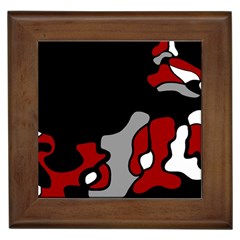 Red Creativity 2 Framed Tiles by Valentinaart