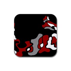 Red Creativity 2 Rubber Square Coaster (4 Pack) 