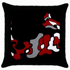 Red Creativity 2 Throw Pillow Case (black)