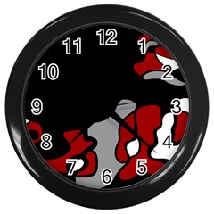 Red Creativity 2 Wall Clocks (black)