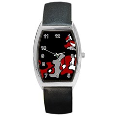 Red Creativity 2 Barrel Style Metal Watch by Valentinaart