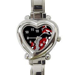 Red Creativity 2 Heart Italian Charm Watch by Valentinaart