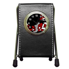 Red Creativity 2 Pen Holder Desk Clocks