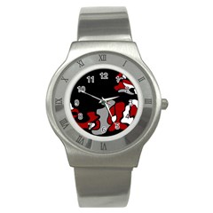 Red Creativity 2 Stainless Steel Watch by Valentinaart