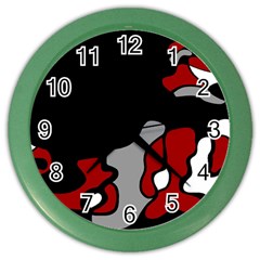 Red Creativity 2 Color Wall Clocks