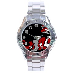 Red Creativity 2 Stainless Steel Analogue Watch by Valentinaart