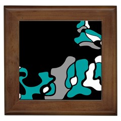 Cyan Creativity 2 Framed Tiles by Valentinaart