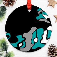 Cyan Creativity 2 Ornament (round)  by Valentinaart