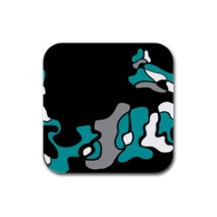 Cyan Creativity 2 Rubber Square Coaster (4 Pack) 