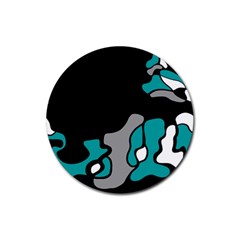 Cyan Creativity 2 Rubber Coaster (round) 