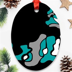 Cyan Creativity 2 Oval Ornament (two Sides) by Valentinaart