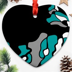 Cyan Creativity 2 Heart Ornament (2 Sides)