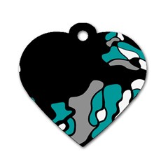 Cyan Creativity 2 Dog Tag Heart (one Side)