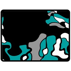 Cyan Creativity 2 Fleece Blanket (large)  by Valentinaart