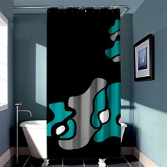 Cyan Creativity 2 Shower Curtain 36  X 72  (stall)  by Valentinaart