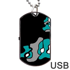 Cyan Creativity 2 Dog Tag Usb Flash (two Sides)  by Valentinaart