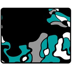 Cyan Creativity 2 Double Sided Fleece Blanket (medium)  by Valentinaart